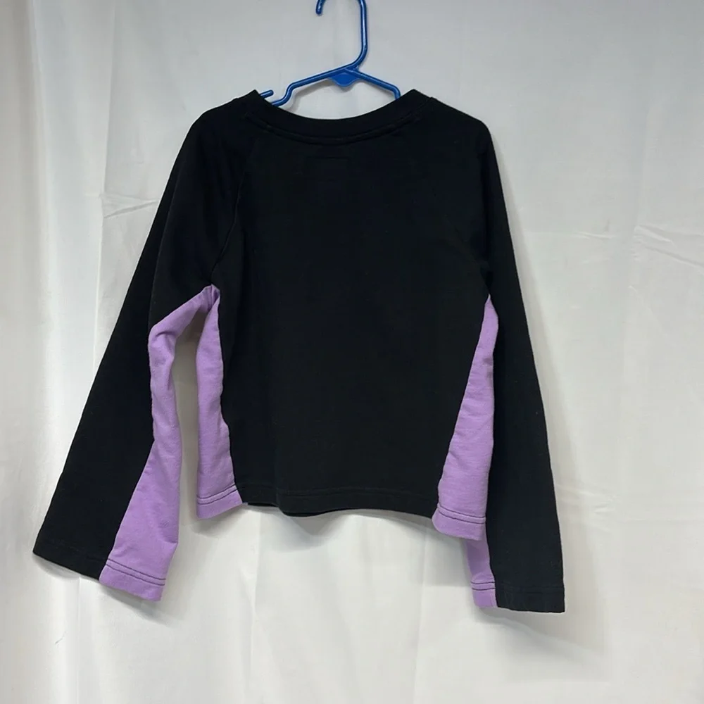 Converse Kids Black and Lavender long sleeve Sweatshirt medium(10-12 yr)